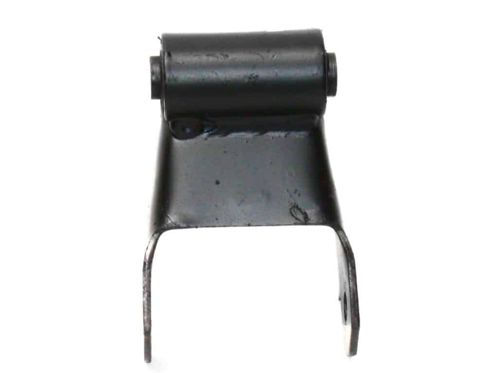 Black metal automotive suspension bracket