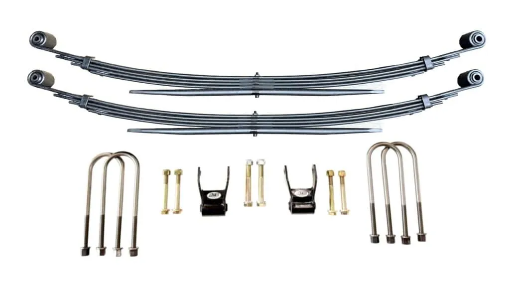 Automotive leaf spring suspension kit with U-bolts