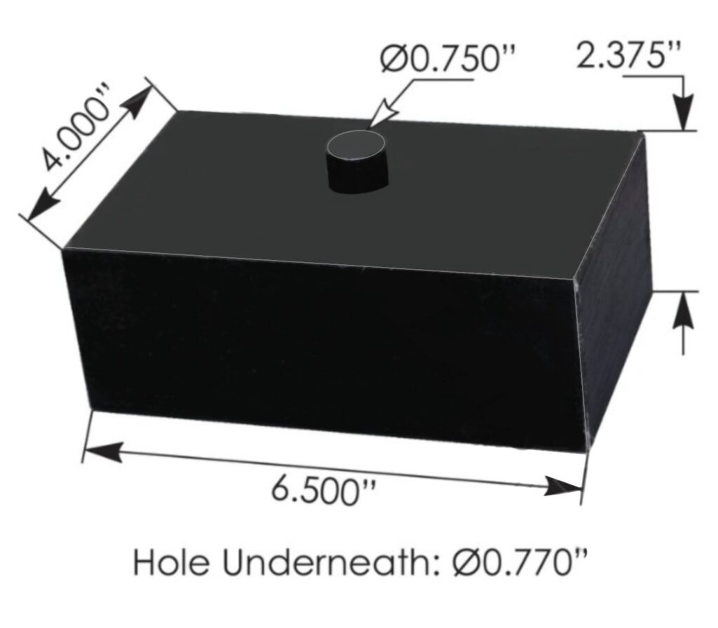 srb4238 spring riser block – 6 1/2" x 4" x 2 3/8"