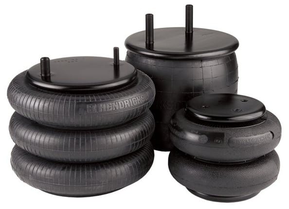 Black rubber air spring suspension components