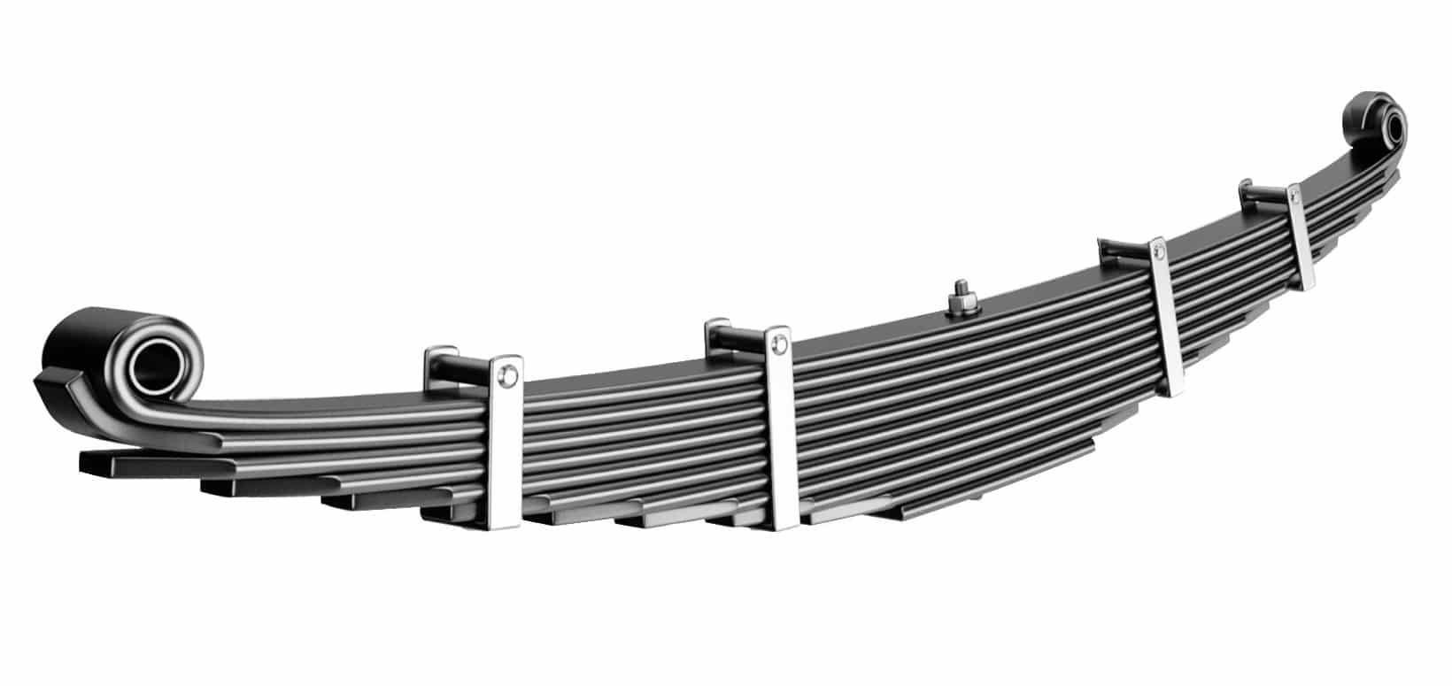 Automotive leaf spring suspension component isolated