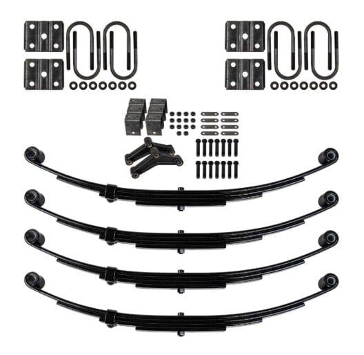 Truck suspension lift kit with leaf springs