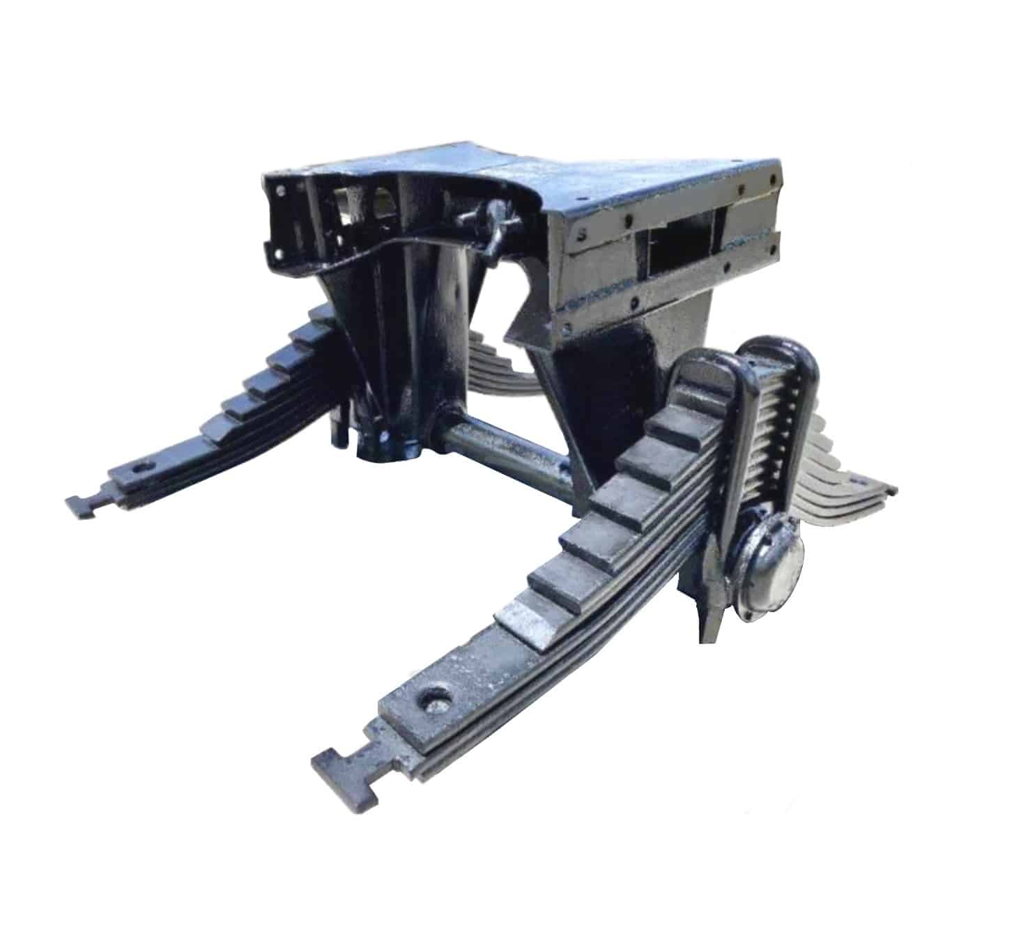 Heavy-duty metal leaf spring suspension assembly